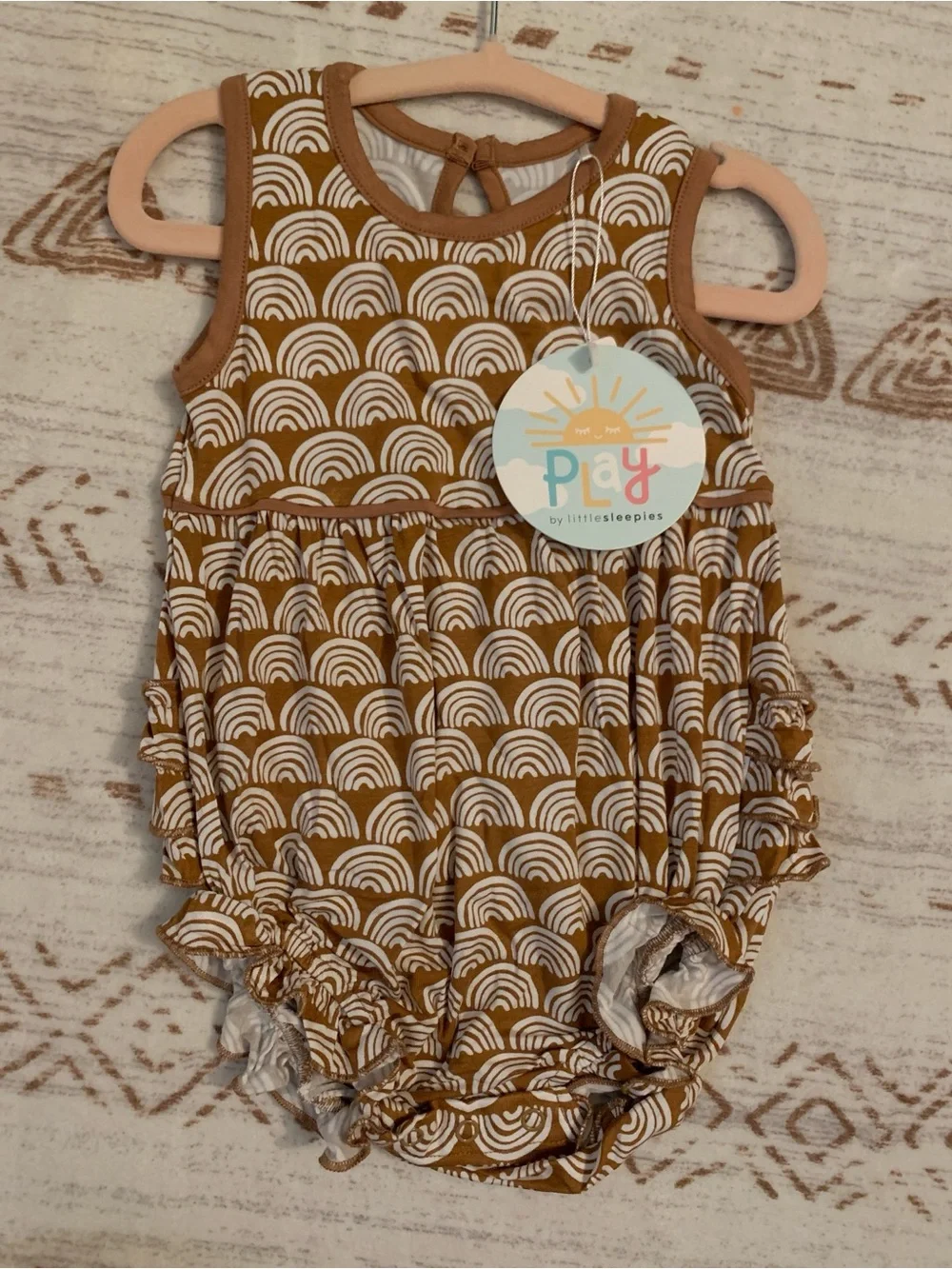 Little Sleepies Mustard Rainbow Bubble Romper